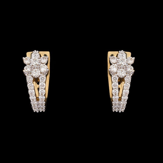 14K Yellow Gold Diamond Earrings - 0.56ct VS-SI-GH