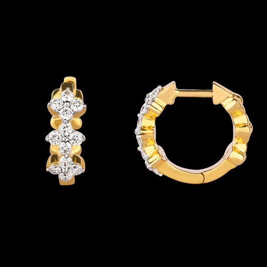 14K Yellow Gold Diamond Earrings - 0.439ct VS-GH