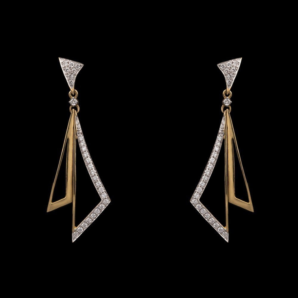 18K Yellow Gold Diamond Earrings - 0.36ct VS-GH