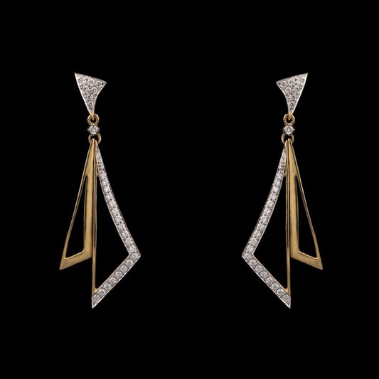 18K Yellow Gold Diamond Earrings - 0.36ct VS-GH
