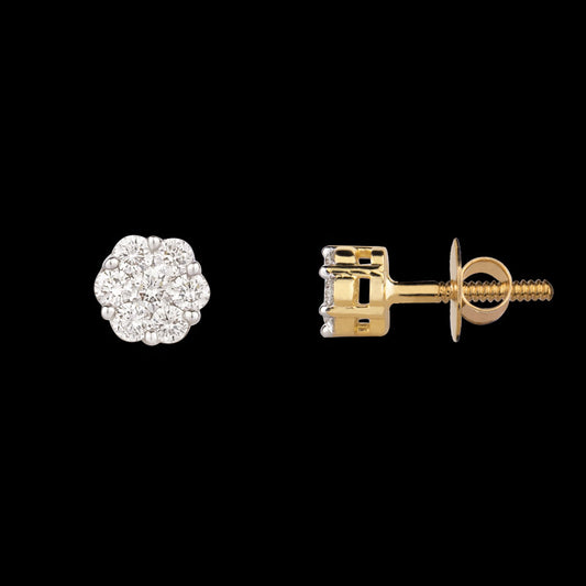 18K Yellow Gold Diamond Earrings - 0.292ct VVS-VS-GH