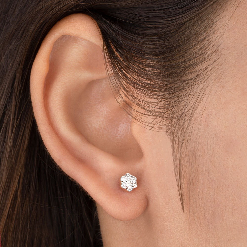18K Yellow Gold Diamond Earrings - 0.292ct VVS-VS-GH