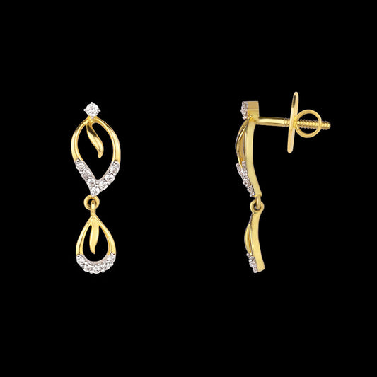 14K Yellow Gold Diamond Earrings - 0.2ct SI-IJ
