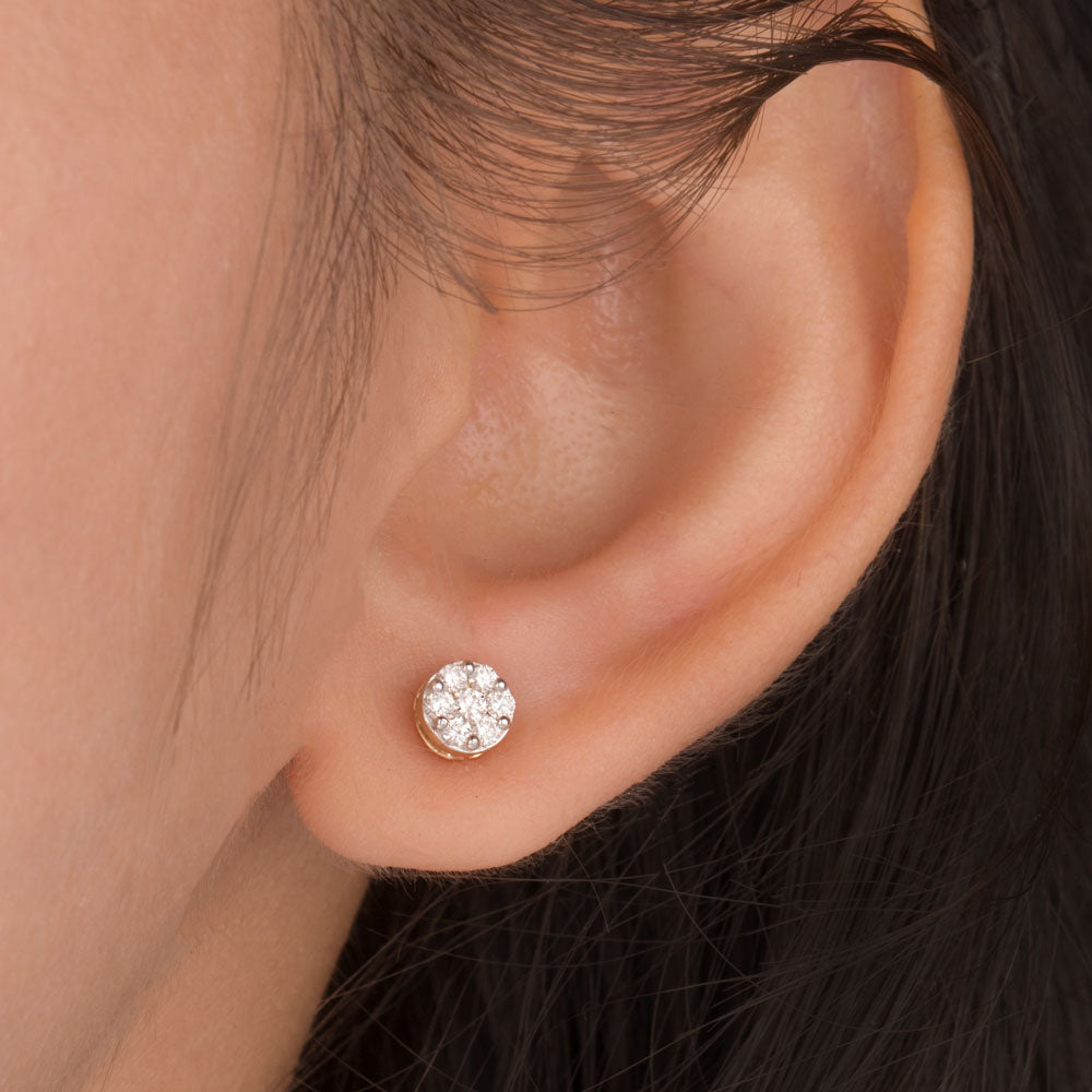 14K Yellow Gold Diamond Earrings - 0.2ct SI-GH