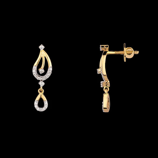 18K Yellow Gold Diamond Earrings - 0.19ct VVS-VS-IJ