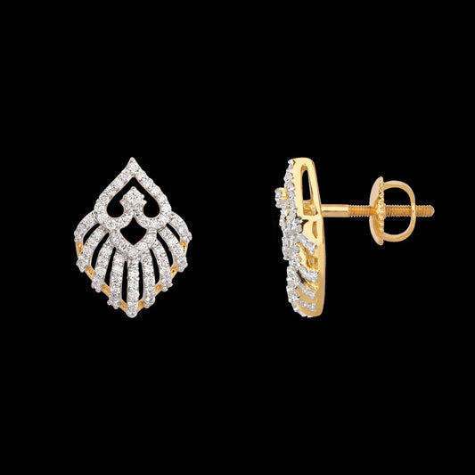 18K Yellow Gold Diamond Earrings - 0.45ct VS-GH