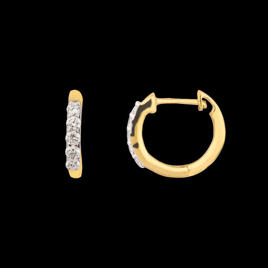 14K Yellow Gold Diamond Earrings - 0.178ct VVS-VS-IJ