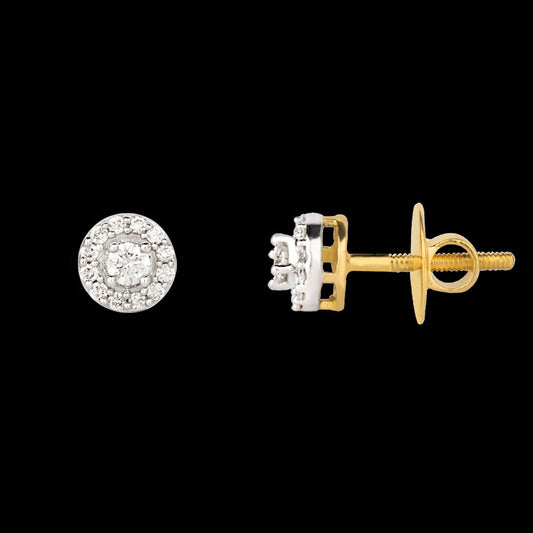 18K Yellow Gold Diamond Earrings - 0.247ct VS-SI-GH