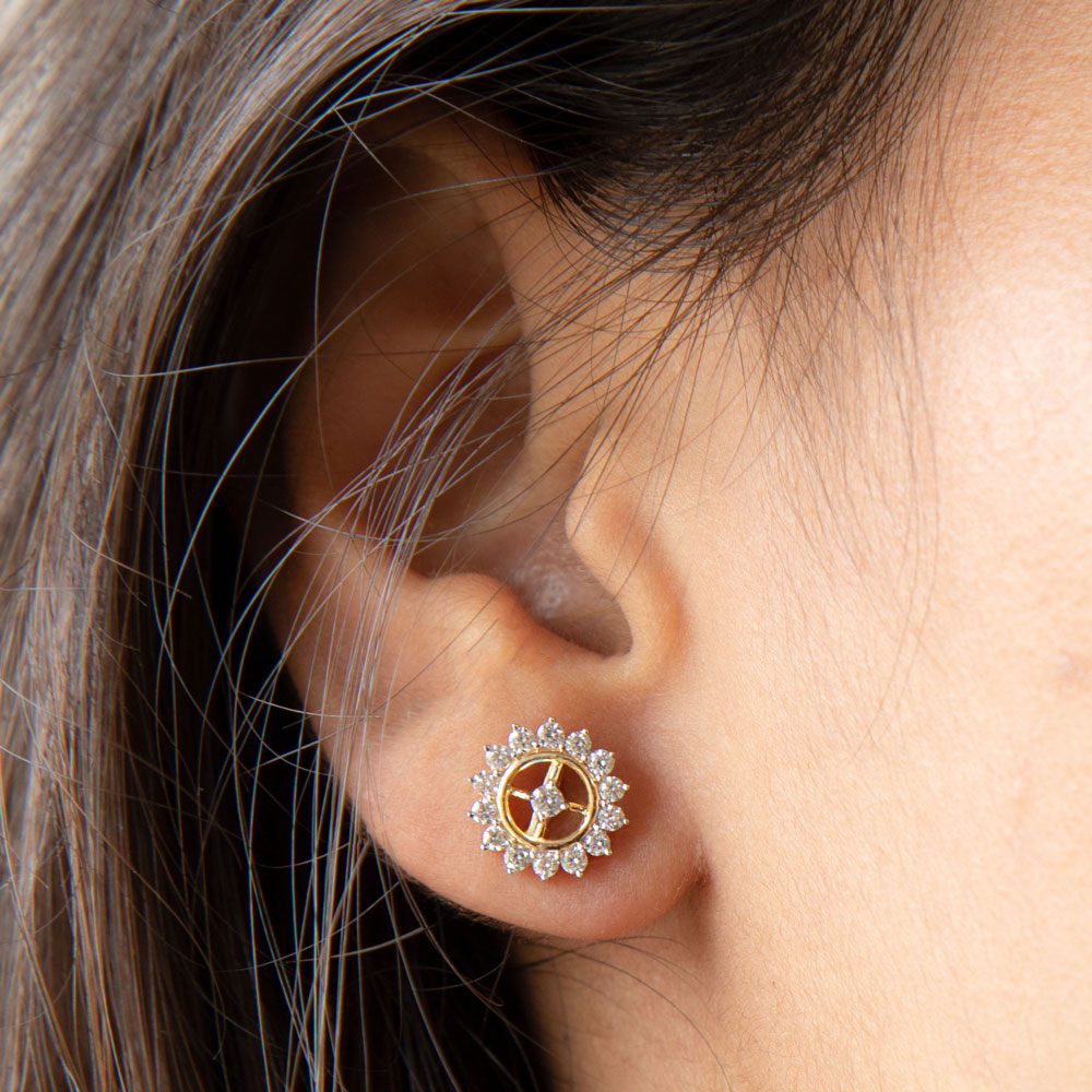 14K Yellow Gold Diamond Earrings - 0.5ct VS-GH