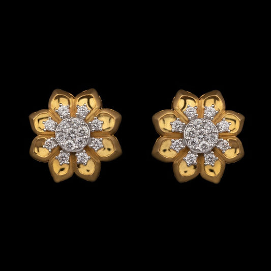 18K Yellow Gold Diamond Earrings - 0.36ct VS-GH
