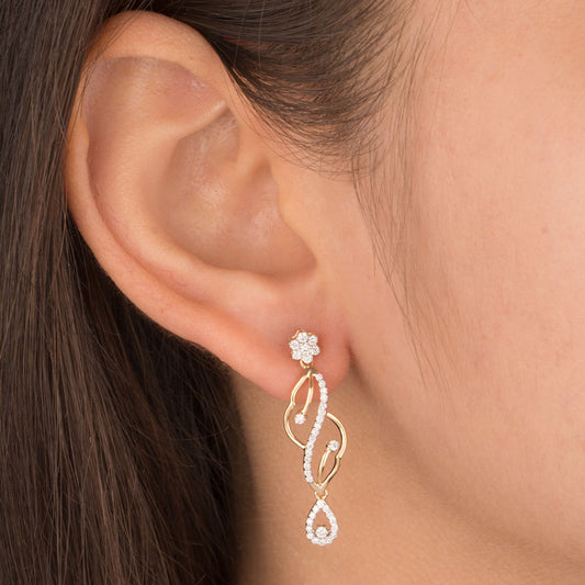 18K Yellow Gold Diamond Earrings - 0.47ct VVS-VS-GH