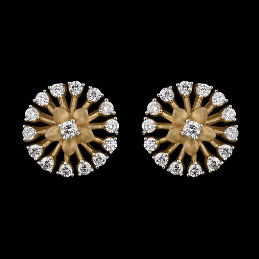 18K Yellow Gold Diamond Earrings - 0.508ct VVS-VS-GH