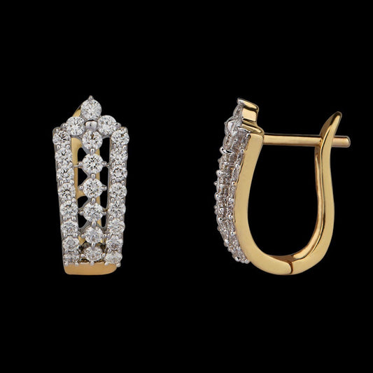 14K Yellow Gold Diamond Earrings - 0.92ct VVS-VS-HI