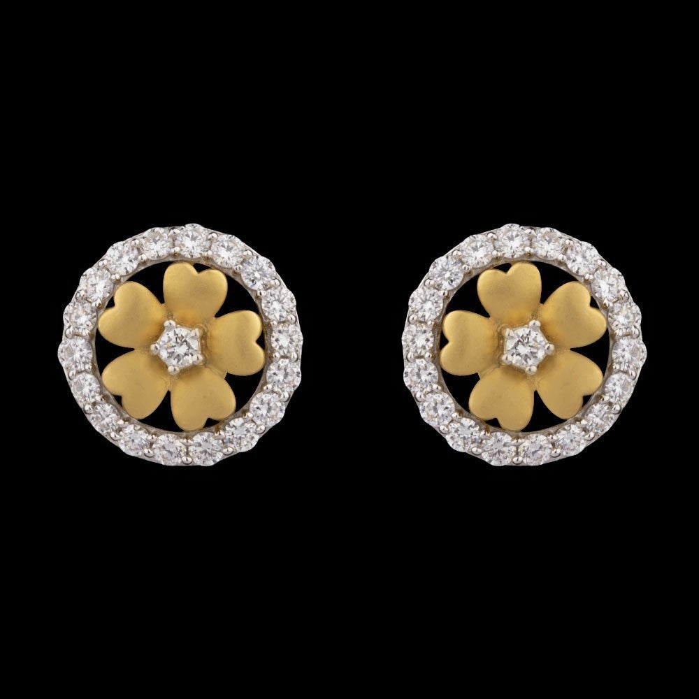18K Yellow Gold Diamond Earrings - 0.62ct VS-GH