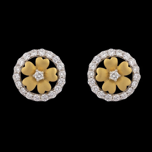 18K Yellow Gold Diamond Earrings - 0.62ct VS-GH