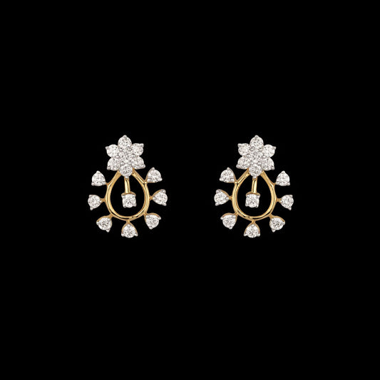 18K Yellow Gold Diamond Earrings - 0.5ct VVS-VS-HI