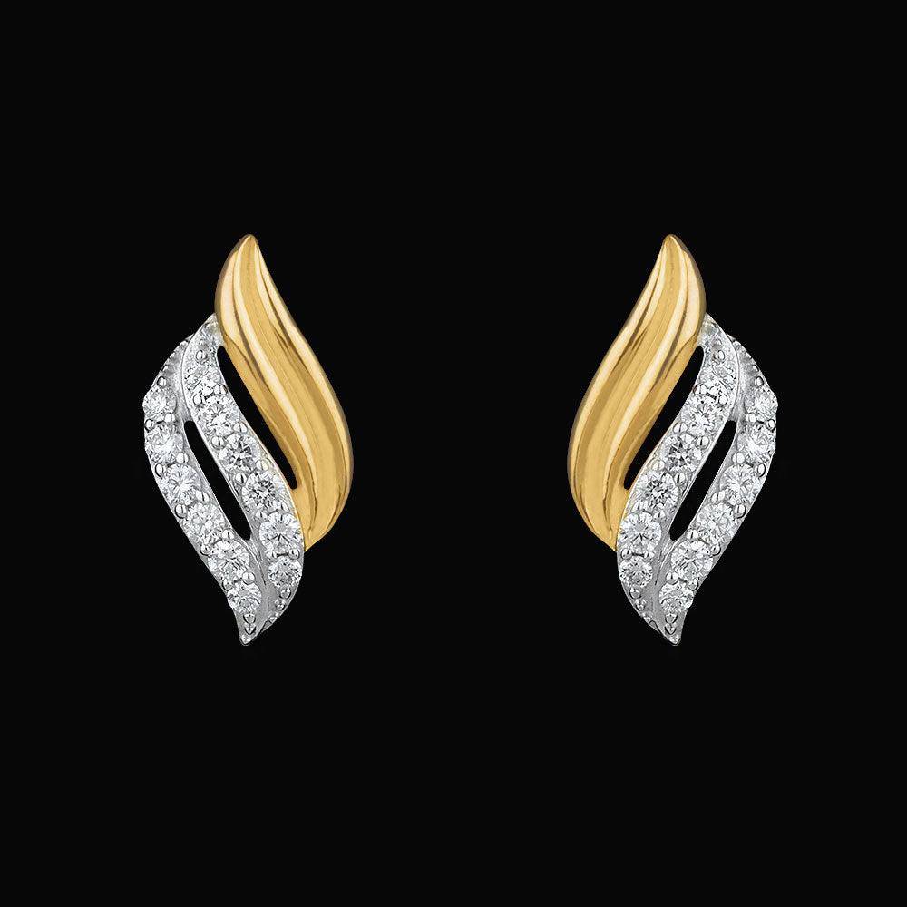 18K Yellow Gold Diamond Earrings - 0.371ct VVS-VS-GH