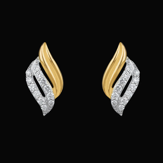 18K Yellow Gold Diamond Earrings - 0.371ct VVS-VS-GH