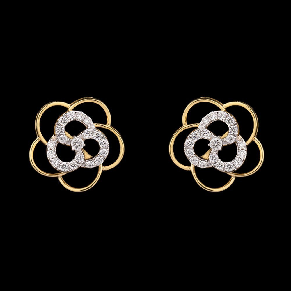 14K Yellow Gold Diamond Earrings - 0.45ct VS-GH