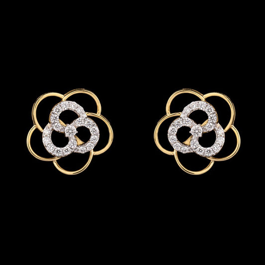 14K Yellow Gold Diamond Earrings - 0.45ct VS-GH