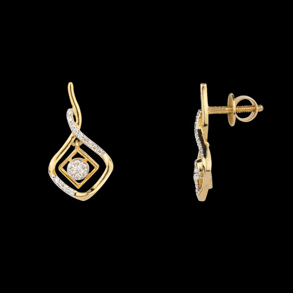 14K Yellow Gold Diamond Earrings - 0.22ct SI-IJ