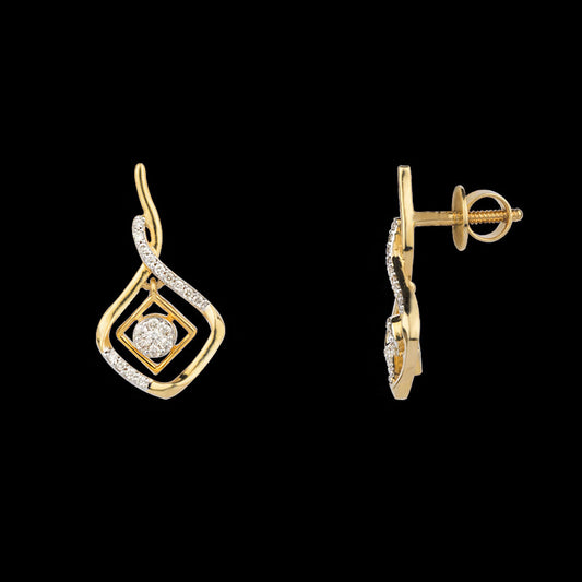 14K Yellow Gold Diamond Earrings - 0.22ct SI-IJ