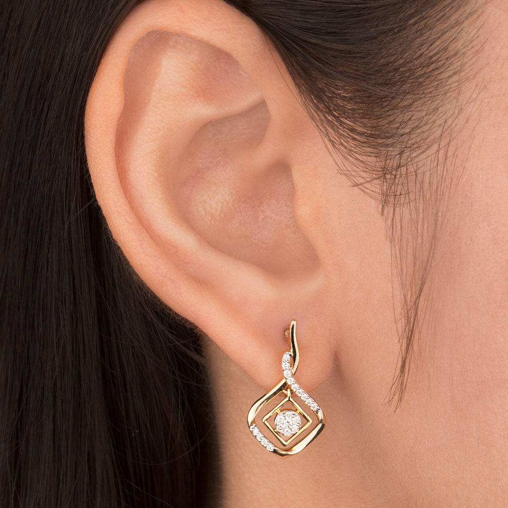 14K Yellow Gold Diamond Earrings - 0.22ct SI-IJ