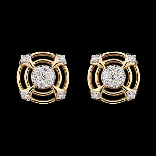 14K Yellow Gold Diamond Earrings - 0.26ct SI-GH