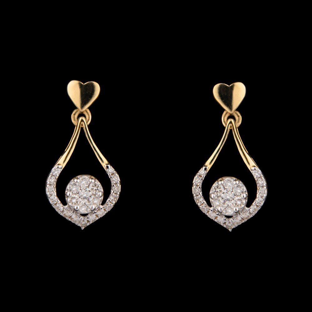 14K Yellow Gold Diamond Earrings - 0.21ct SI-IJ