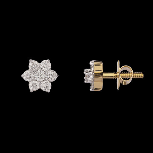 18K Yellow Gold Diamond Earrings - 0.211ct VVS-VS-IJ