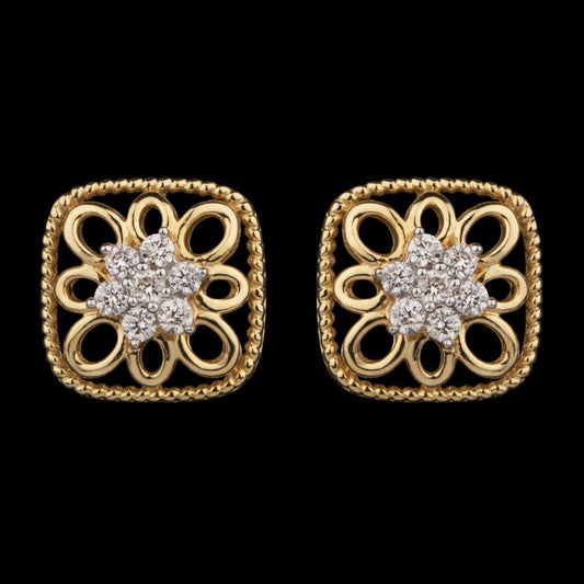 14K Yellow Gold Diamond Earrings - 0.17ct SI-IJ
