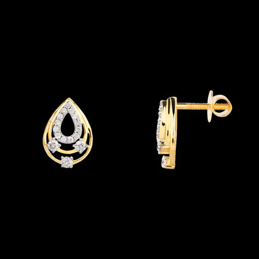 18K Yellow Gold Diamond Earrings - 0.29ct VVS-VS-GH