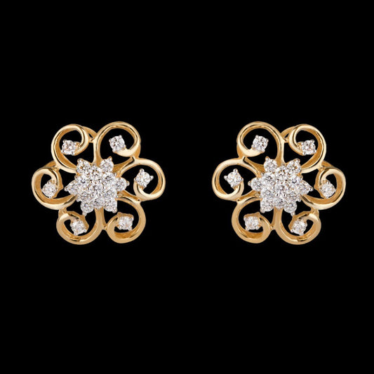 14K Yellow Gold Diamond Earrings - 0.61ct VVS-VS-HI