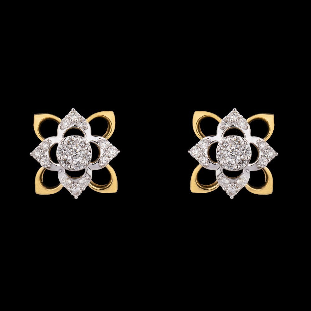14K Yellow Gold Diamond Earrings - 0.45ct VS-GH