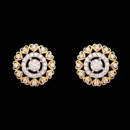 14K Two Tone Gold Diamond Earrings - 0.82ct SI-GH