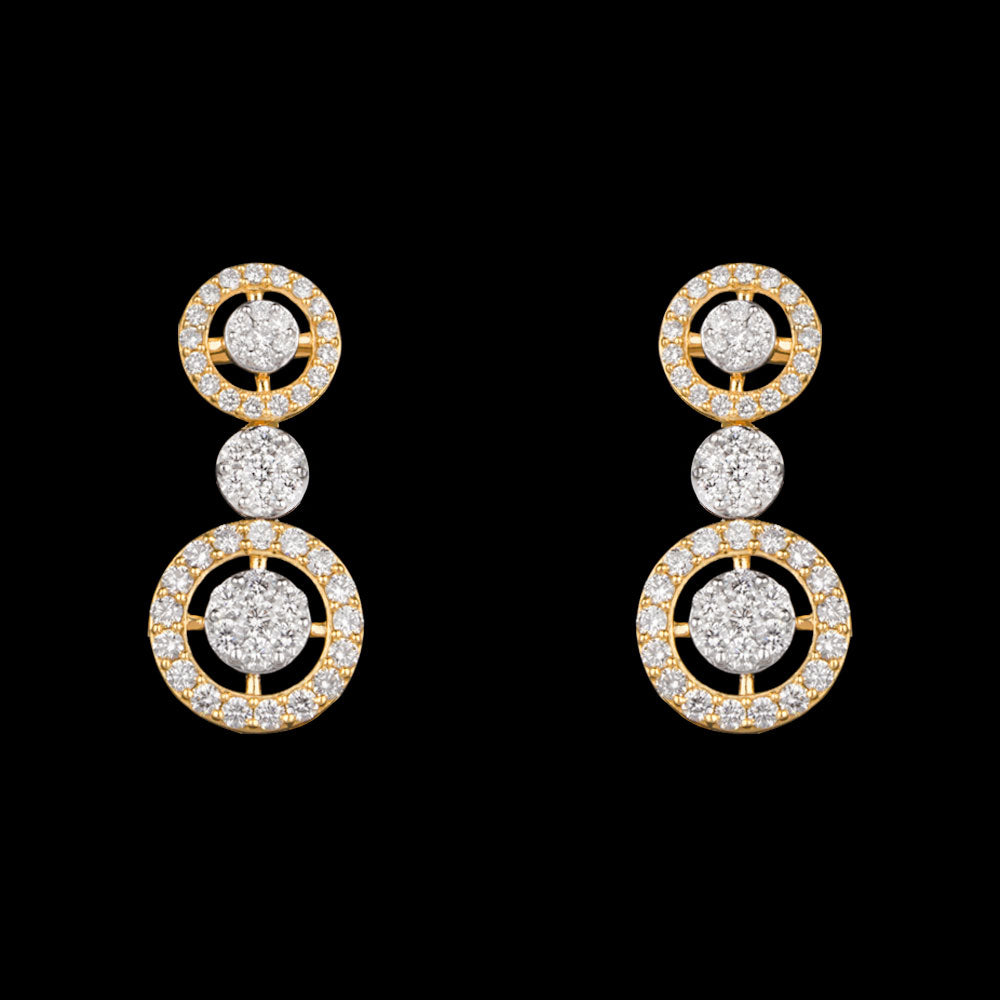 14K Yellow Gold Diamond Earrings - 1.26ct VVS-VS-GH