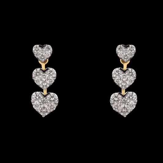 14K Yellow Gold Diamond Earrings - 1.02ct VVS-VS-GH