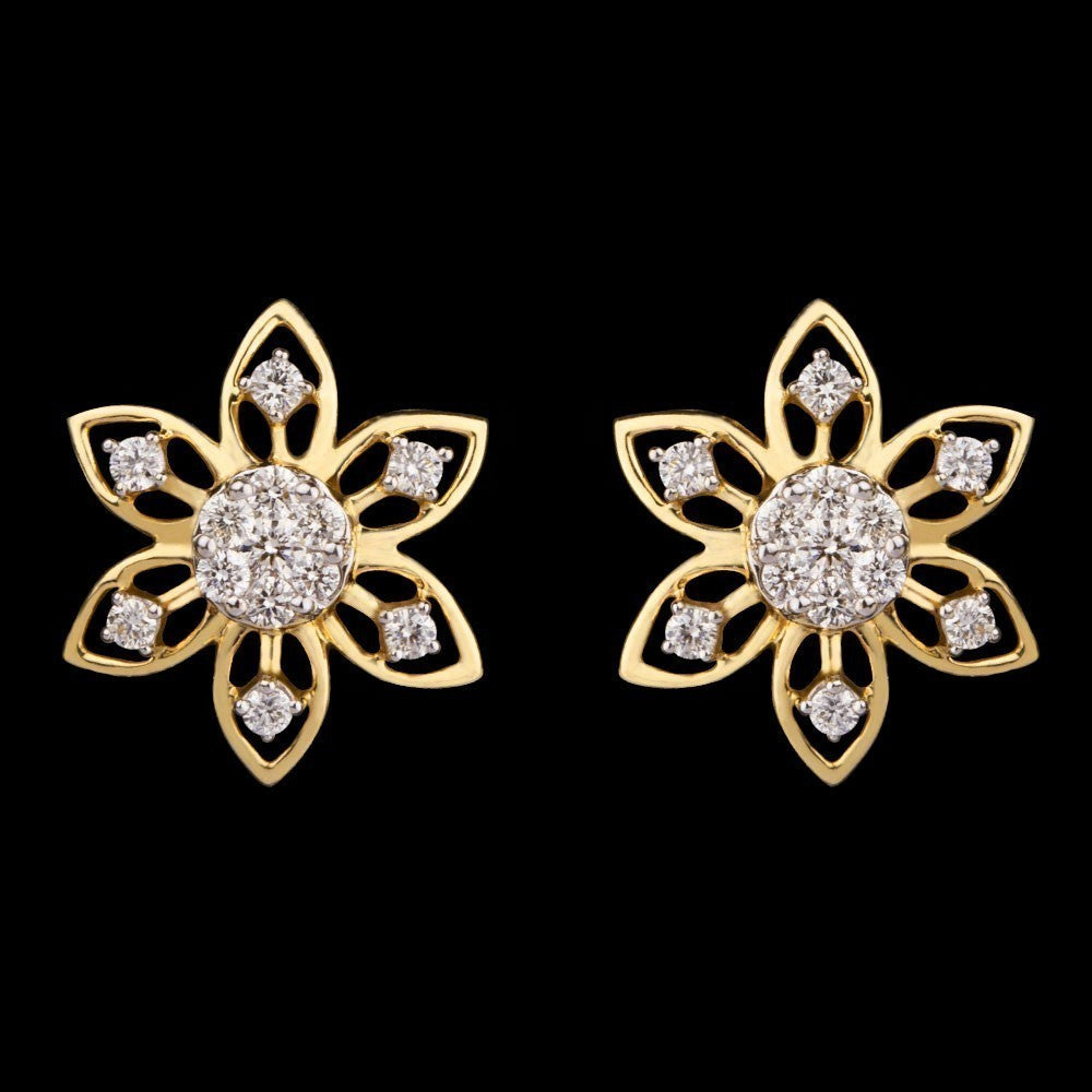 14K Yellow Gold Diamond Earrings - 0.433ct VS-GH