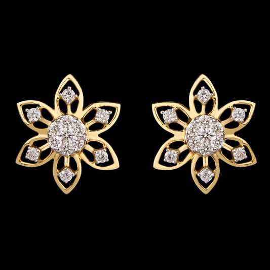 14K Yellow Gold Diamond Earrings - 0.433ct VS-GH