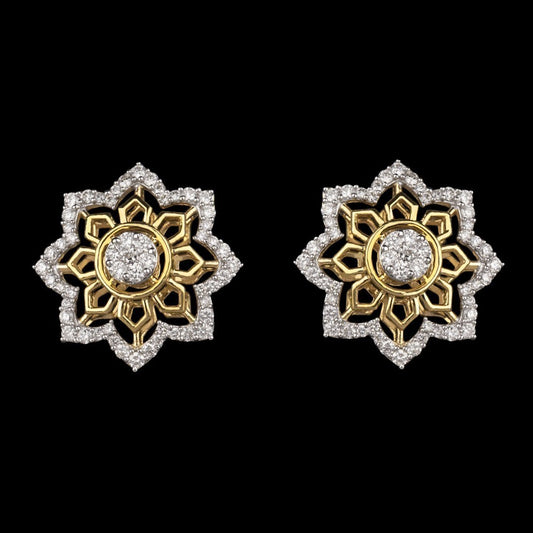 14K Yellow Gold Diamond Earrings - 0.94ct VVS-VS-GH