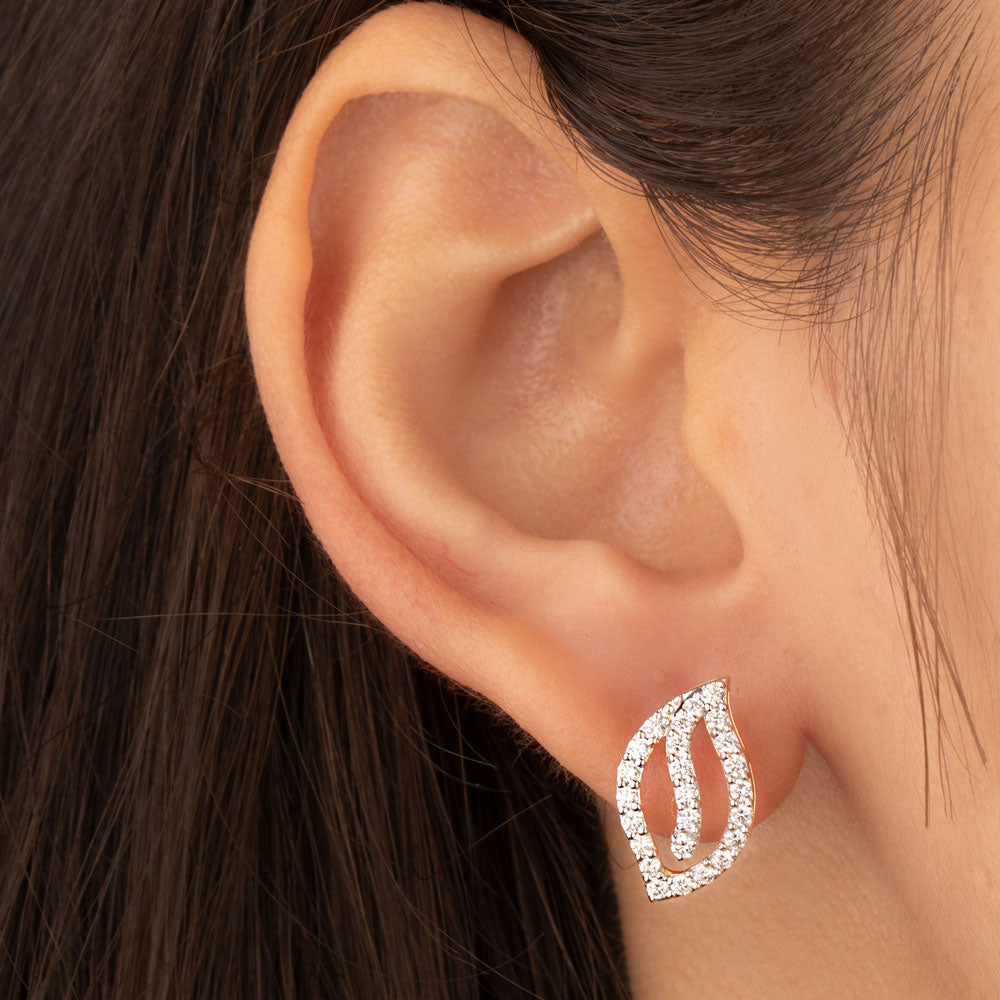 14K Yellow Gold Diamond Earrings - 0.76ct SI-IJ