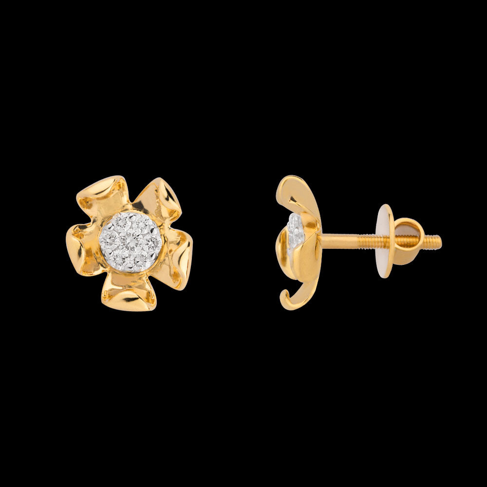 14K Yellow Gold Diamond Earrings - 0.285ct VS-GH