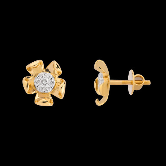 14K Yellow Gold Diamond Earrings - 0.285ct VS-GH