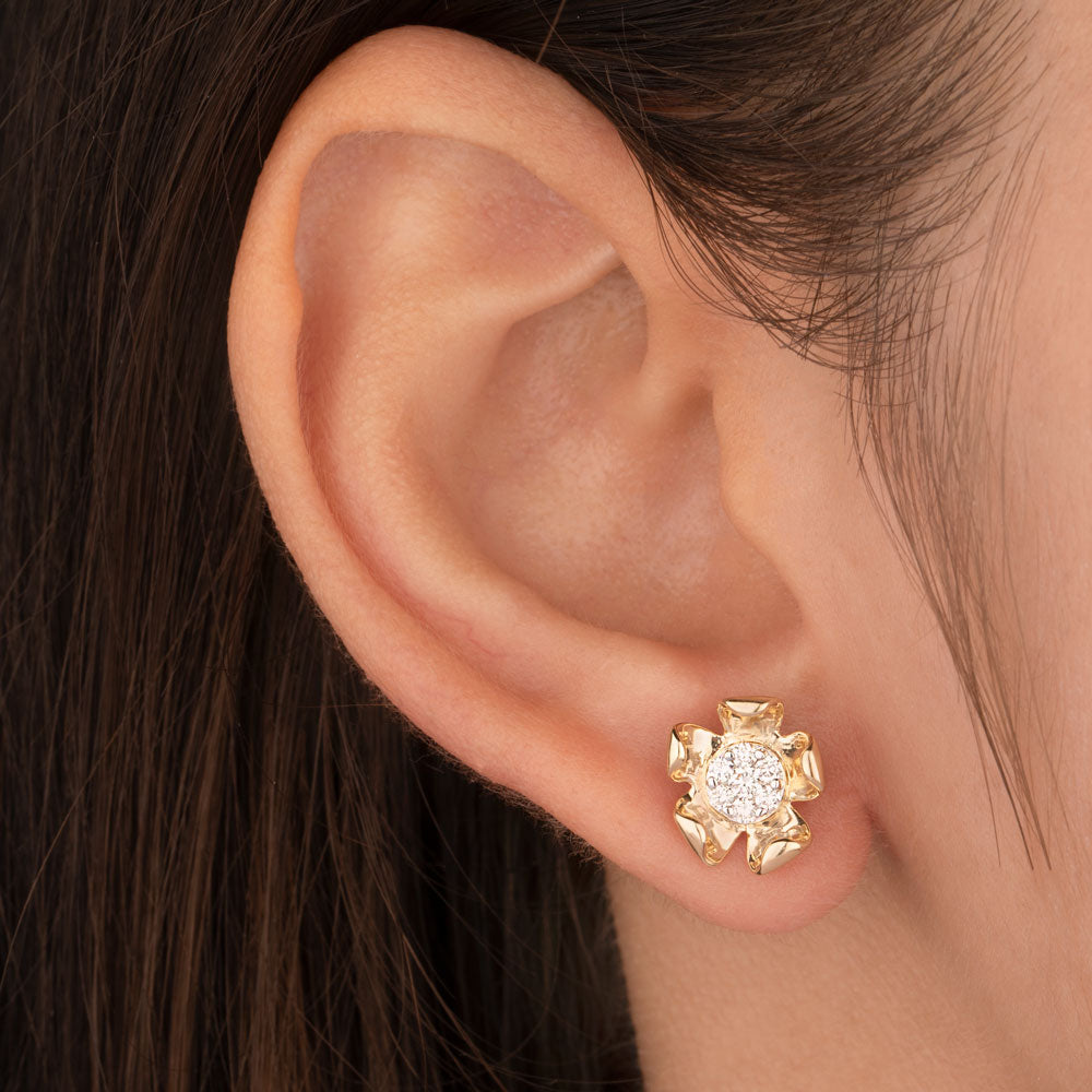 14K Yellow Gold Diamond Earrings - 0.285ct VS-GH