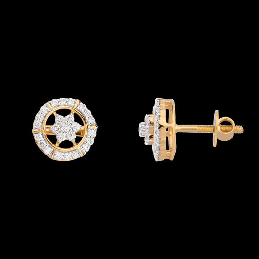 14K Yellow Gold Diamond Earrings - 0.53ct VS-GH