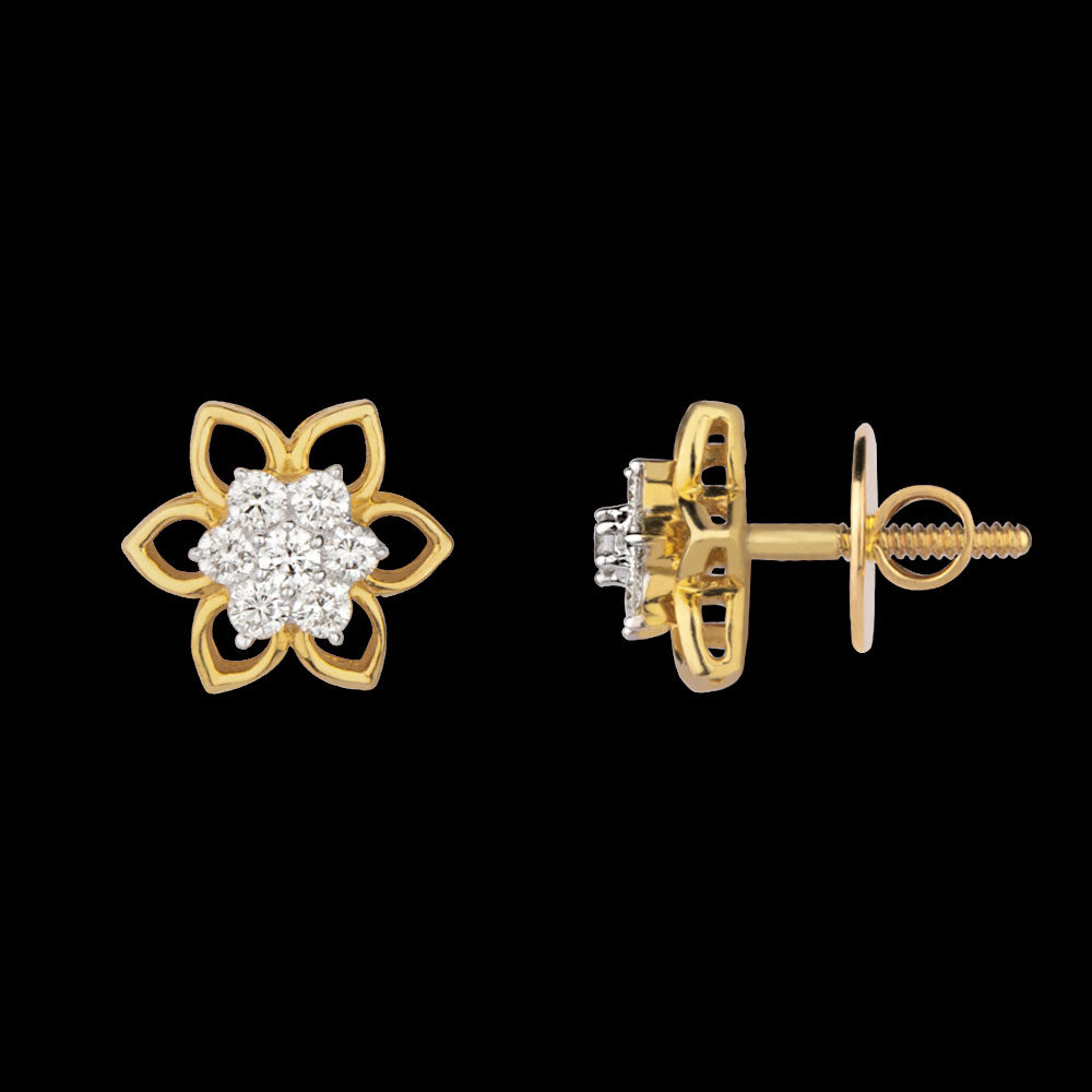 18K Yellow Gold Diamond Earrings - 0.425ct VVS-VS-GH