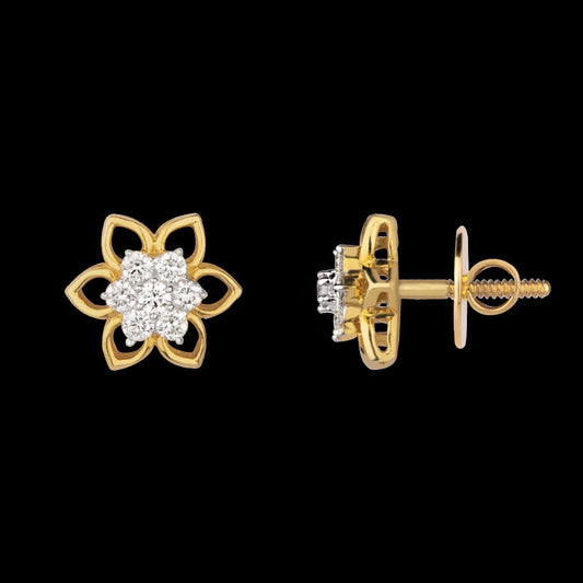 18K Yellow Gold Diamond Earrings - 0.425ct VVS-VS-GH
