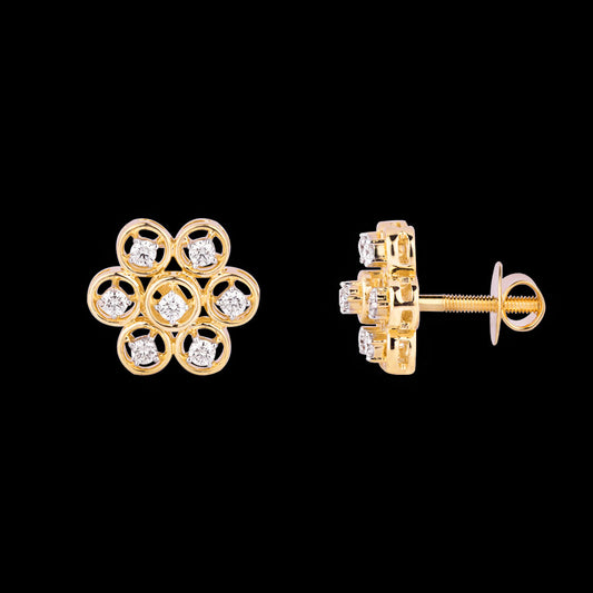 14K Yellow Gold Diamond Earrings - 0.45ct SI-IJ