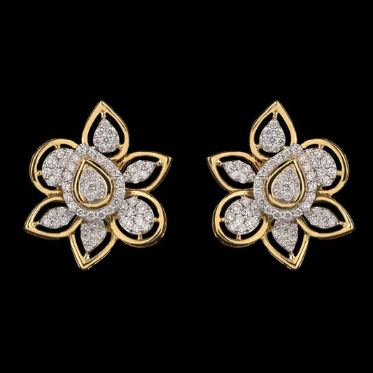 14K Yellow Gold Diamond Earrings - 1.04ct VS-GH
