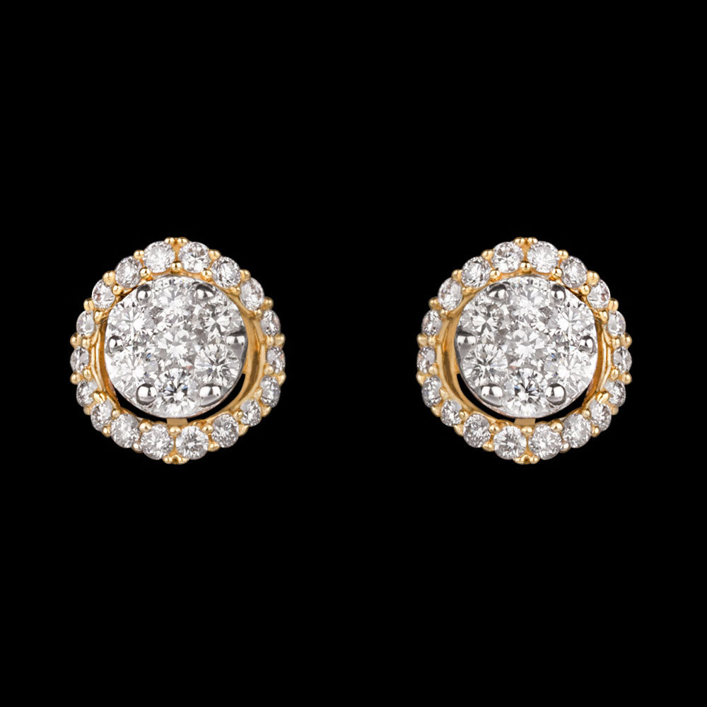 14K Yellow Gold Diamond Earrings - 0.86ct SI-HI